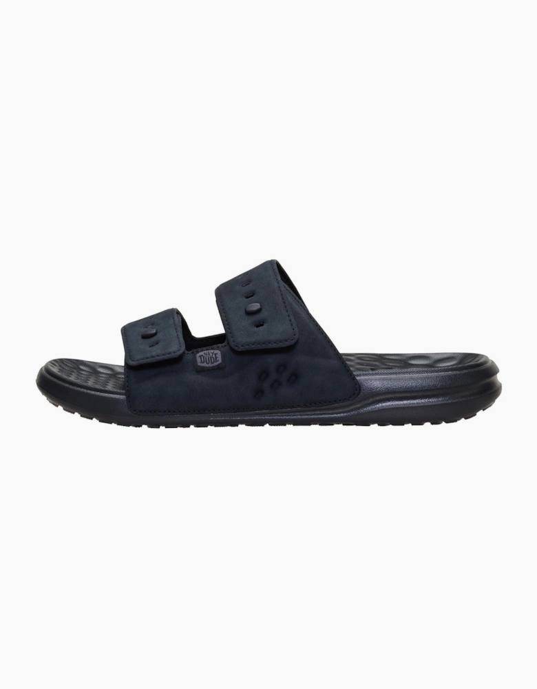 HEYDUDE Wave 2 Strap Polyurethane Men's Black/Black Sandals