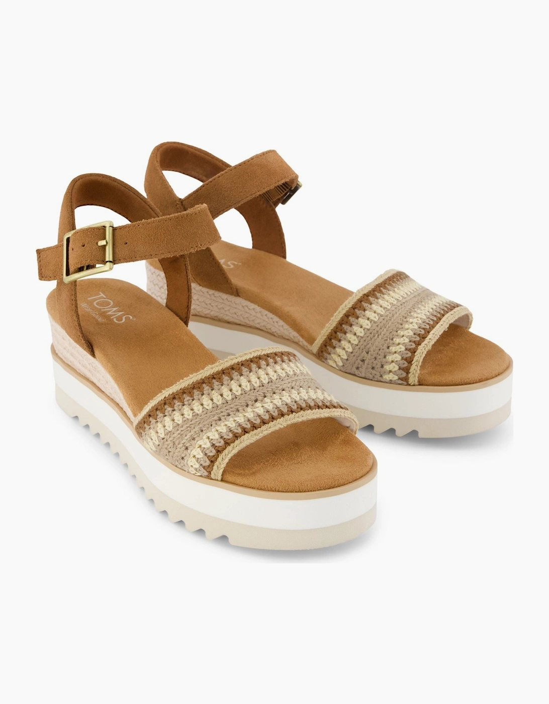 Diana Wedge Leather Women's Dark Beige Sandals