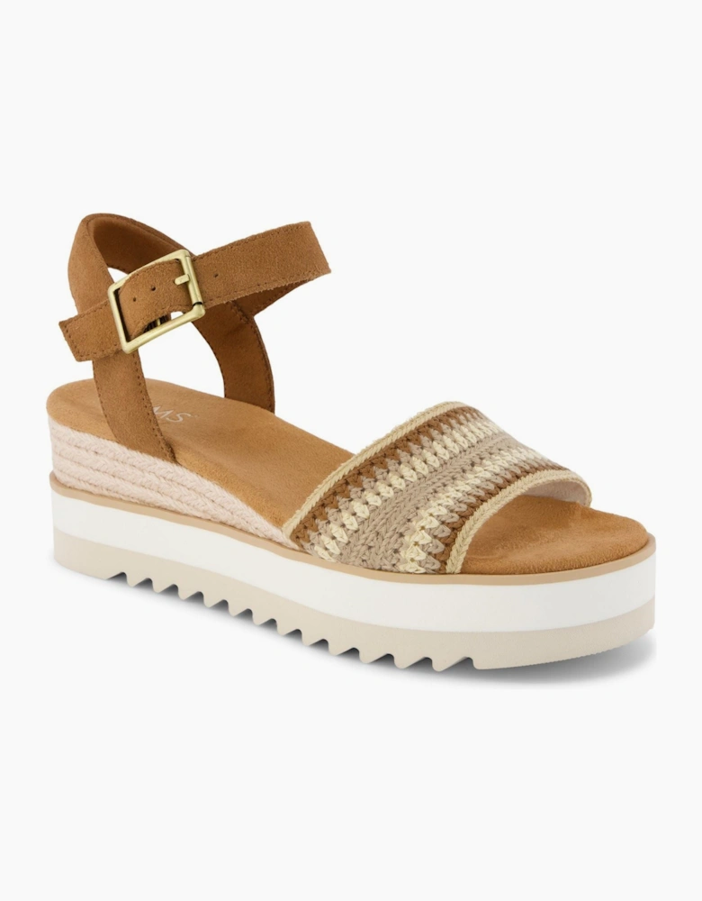 Diana Wedge Leather Women's Dark Beige Sandals