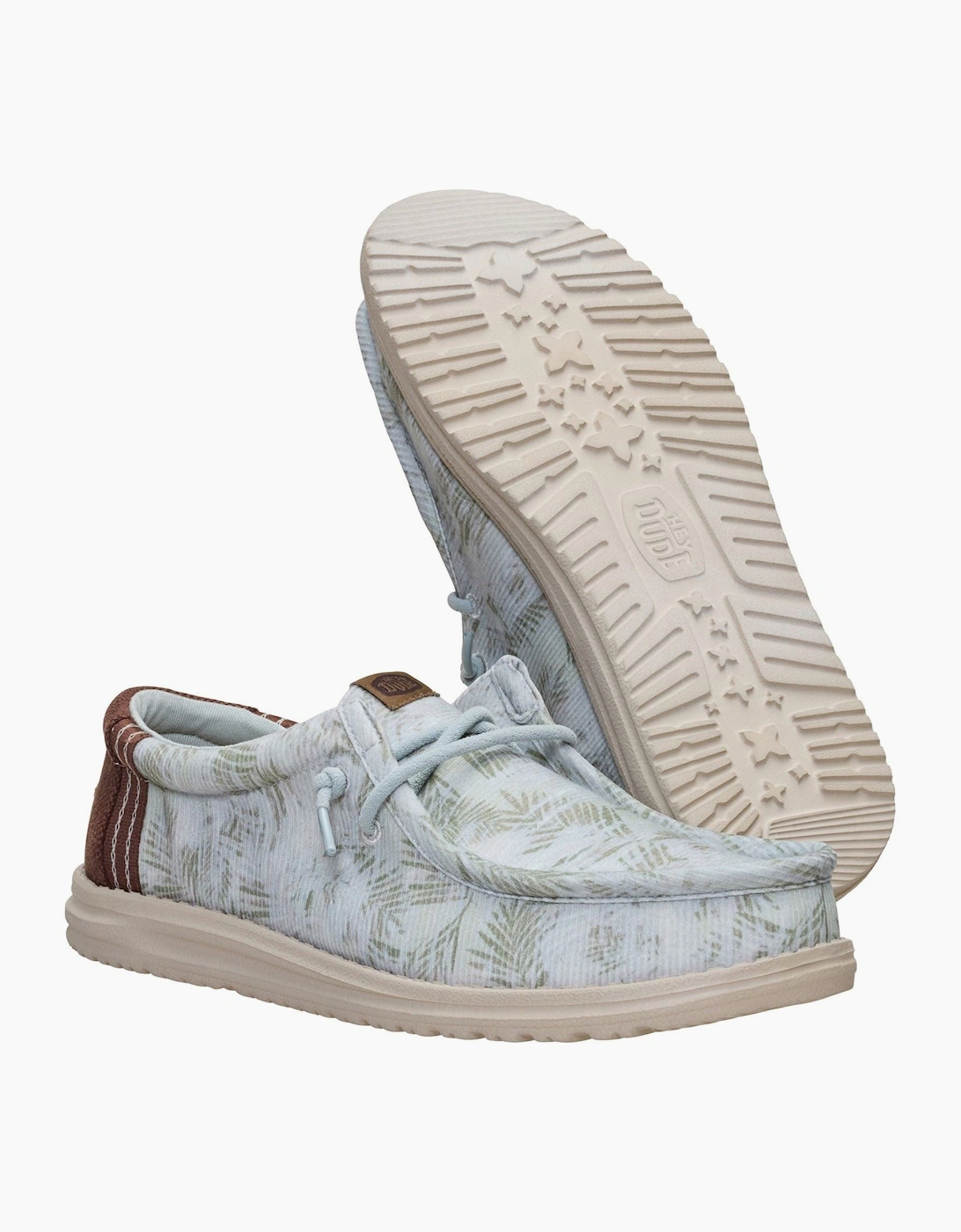 HEYDUDE Wally Washed Textile Men's Harbour Green/Multi Loafers