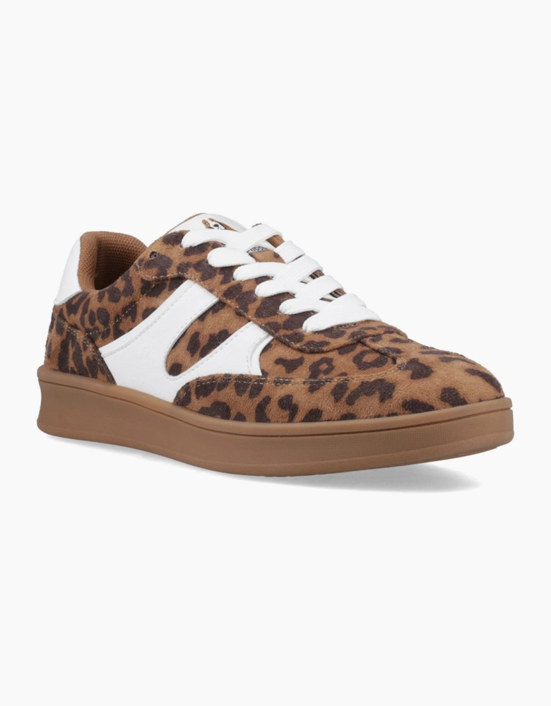 Maura Textile Textile Women's Leopard Trainers