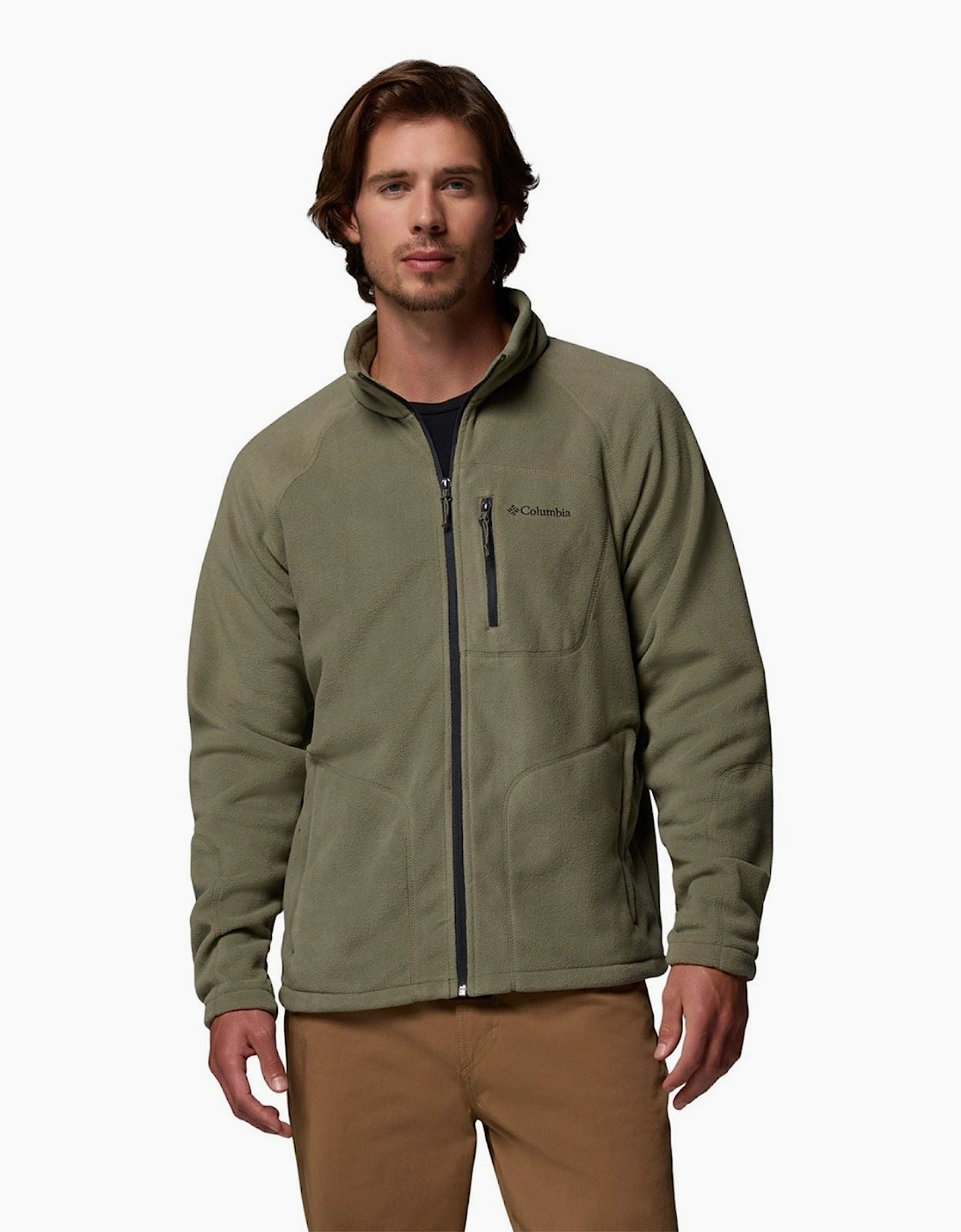 Fast Trek II Full Zip Men's Green Fleece Jacket, 7 of 6