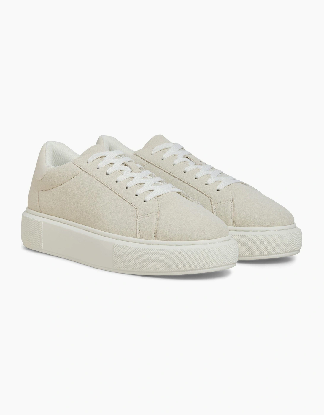 Jack & Jones Men's White Aspire Cupsole Polyurethane Moonbeam Trainers - Size: 12