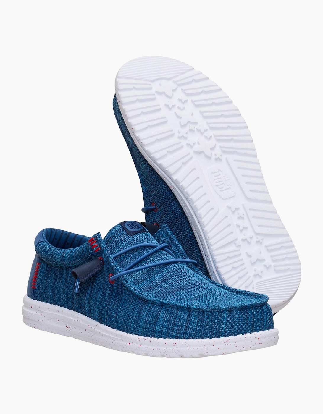 HEYDUDE Wally Stretch Sox Polyester Men's Ensign Blue/Multi Loafers