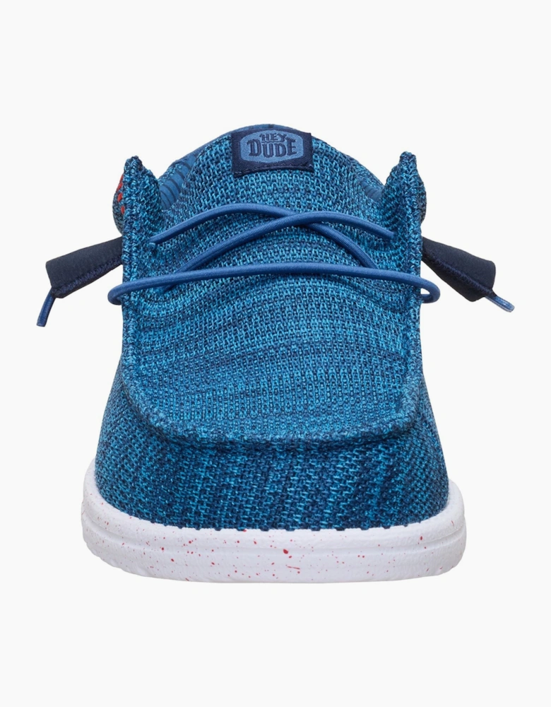 HEYDUDE Wally Stretch Sox Polyester Men's Ensign Blue/Multi Loafers