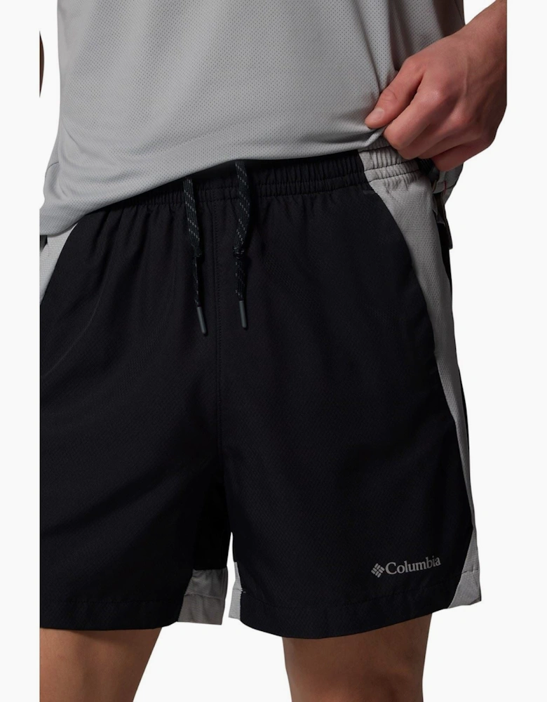 Three Pitch Polyester Men's Black Activewear Shorts