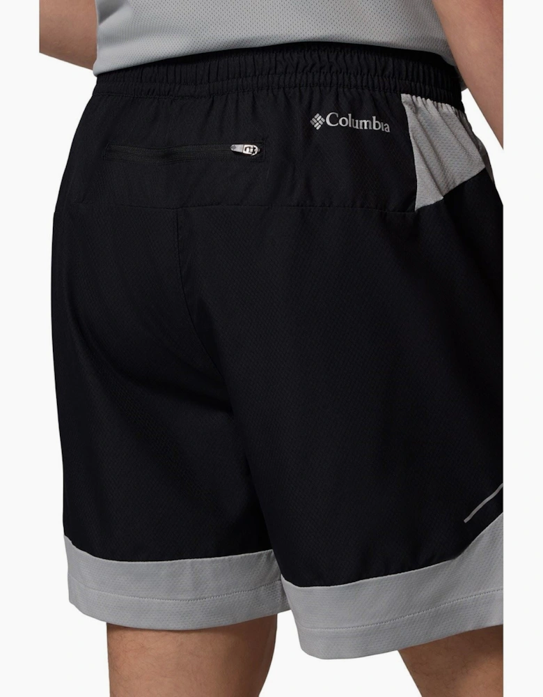 Three Pitch Polyester Men's Black Activewear Shorts