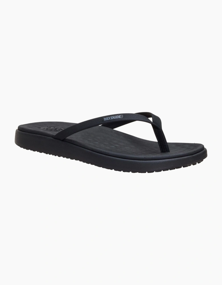 HEYDUDE Maui Breeze Polyurethane Women's Black/Black Flip Flops