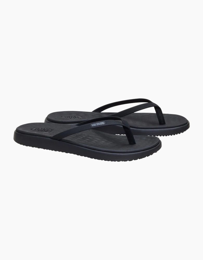 HEYDUDE Maui Breeze Polyurethane Women's Black/Black Flip Flops