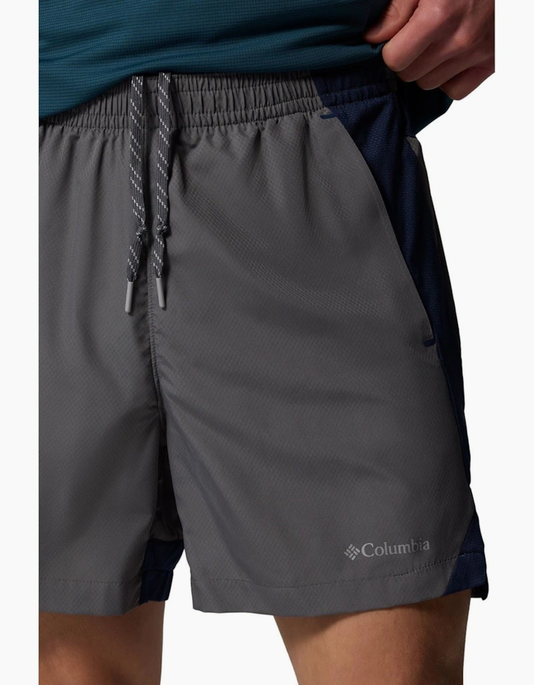 Three Pitch Polyester Men's Grey Activewear Shorts