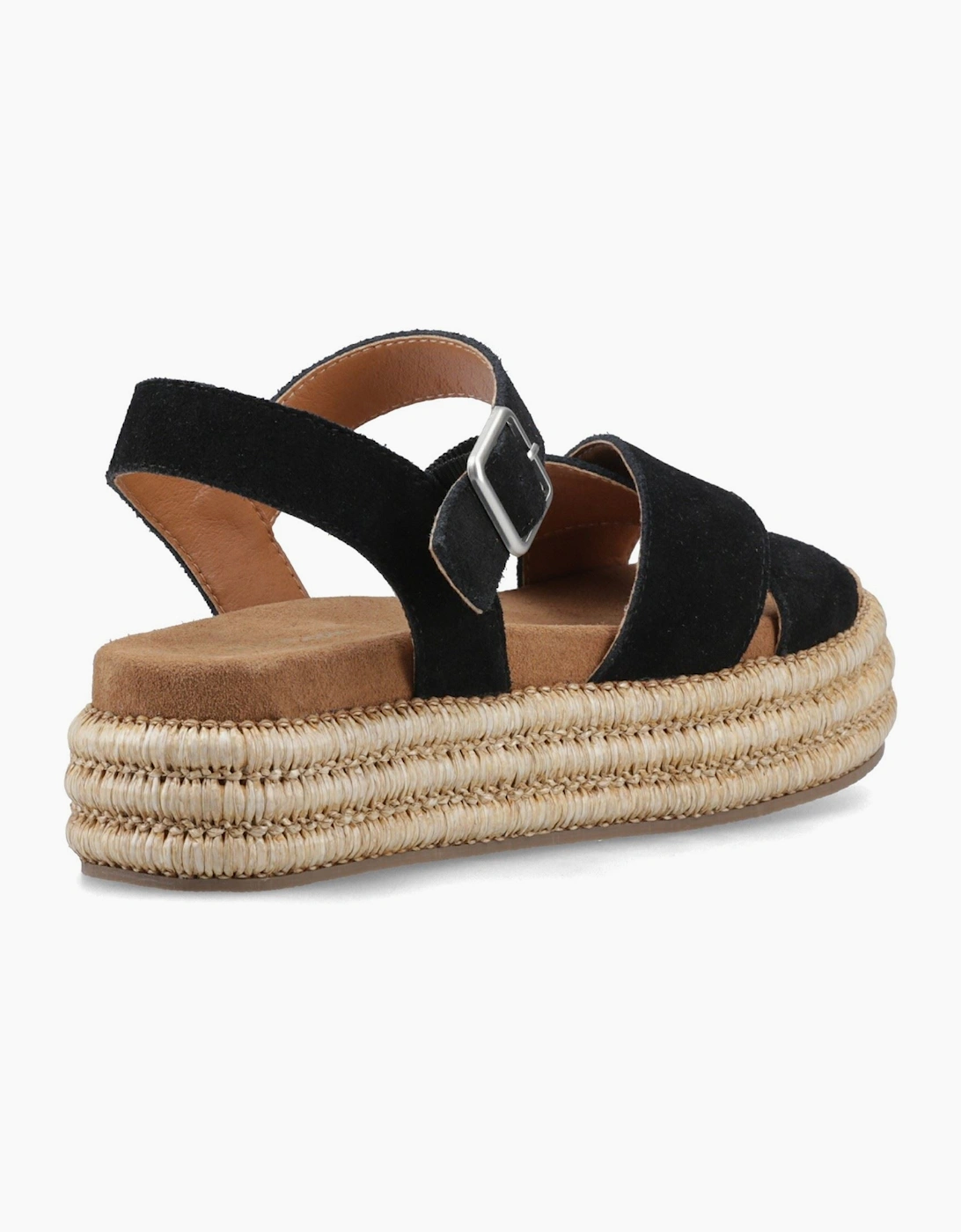 Rosa Rafia Sandal Leather Women's Black Sandals