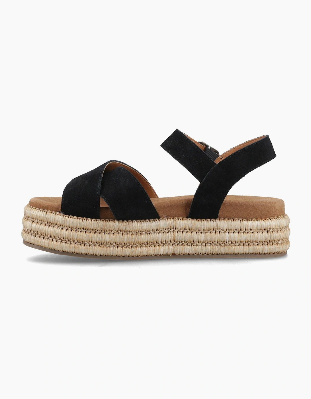 Rosa Rafia Sandal Leather Women's Black Sandals