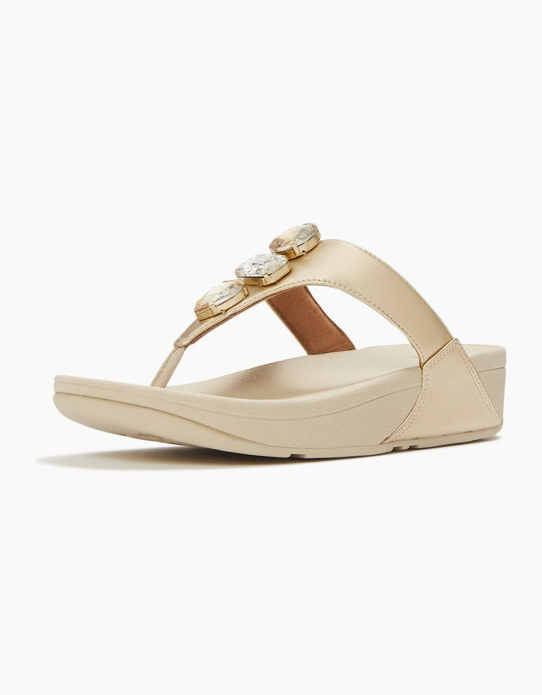 Lulu Ultra-Jewel Toe-Post Polyurethane Women's Platino Sandals, 6 of 5