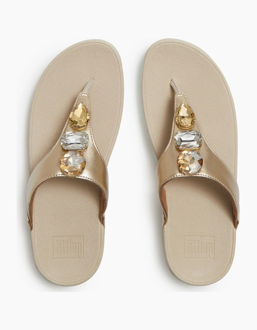 Lulu Ultra-Jewel Toe-Post Polyurethane Women's Platino Sandals