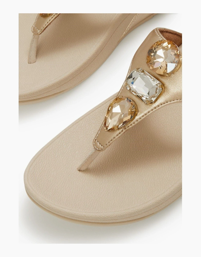 Lulu Ultra-Jewel Toe-Post Polyurethane Women's Platino Sandals