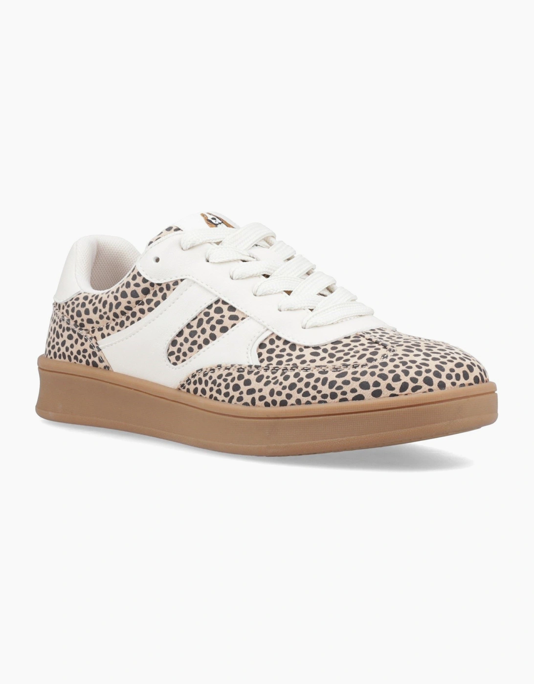 Hush Puppies Women's Brown Maura Textile Textile Cheetah Trainers - Size 8