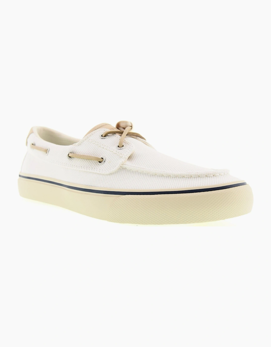 Sperry Helm 2-Eye Textile Men's White Boat Shoes, 4 of 3