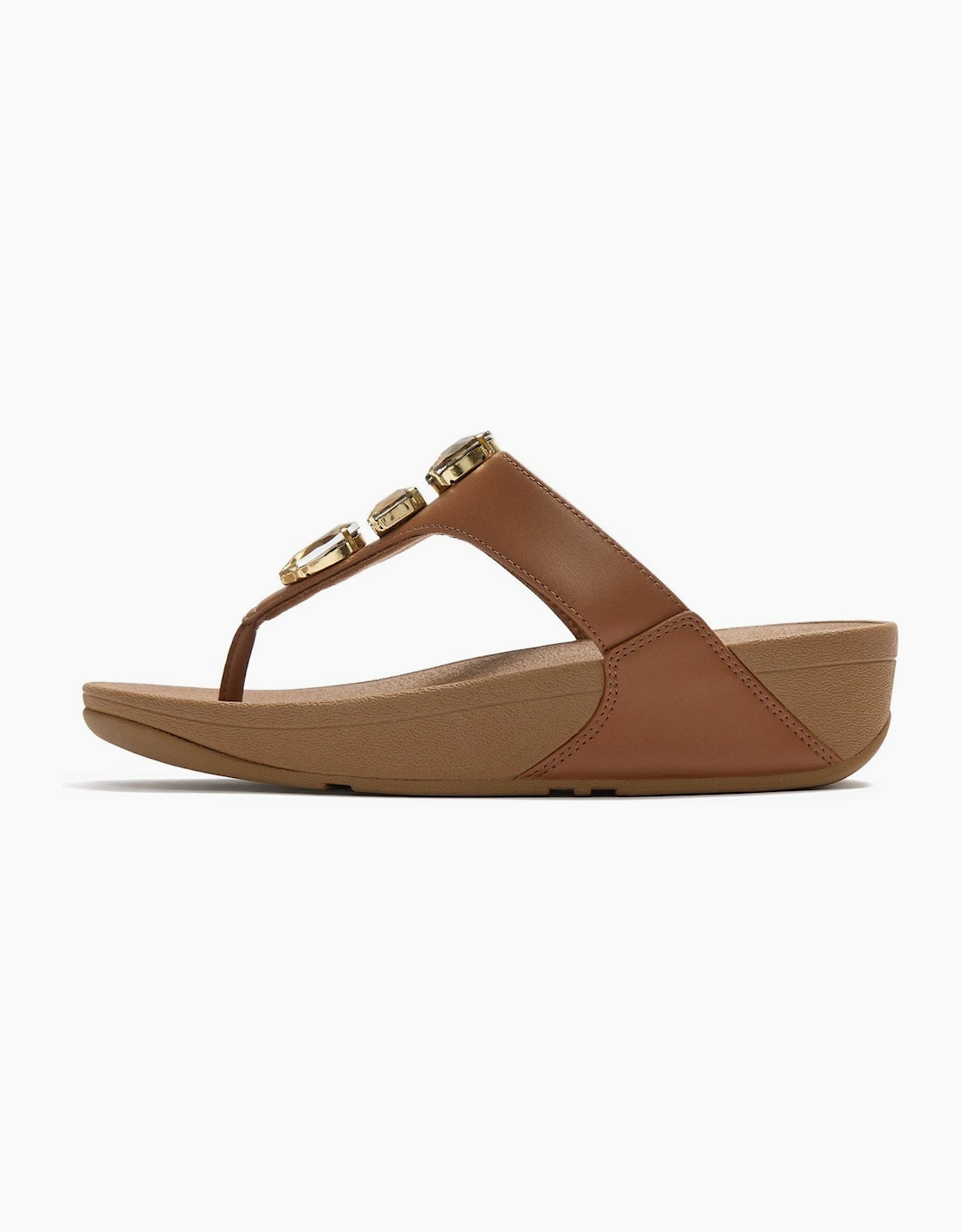 Lulu Ultra-Jewel Toe-Post Polyurethane Women's Deep Tan Sandals