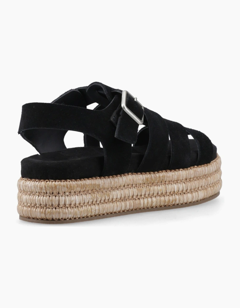 Rosetta Gladiator Leather Women's Black/Tan Sandals