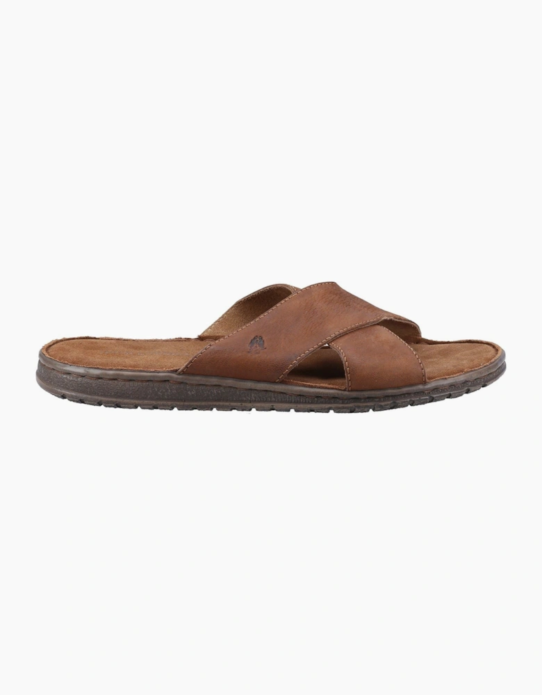 Nile Cross Over Leather Men's Brown Sandals