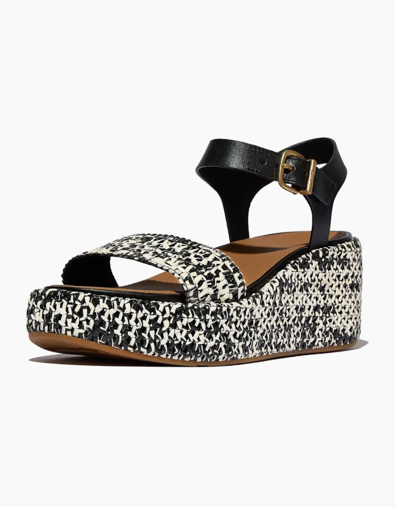 Platfforms Wedge Faux Suede Women's Black/Ivory Sandals