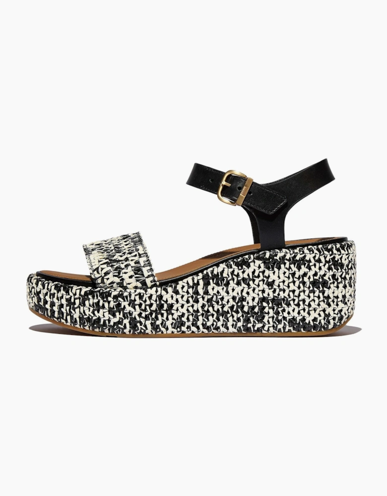 Platfforms Wedge Faux Suede Women's Black/Ivory Sandals