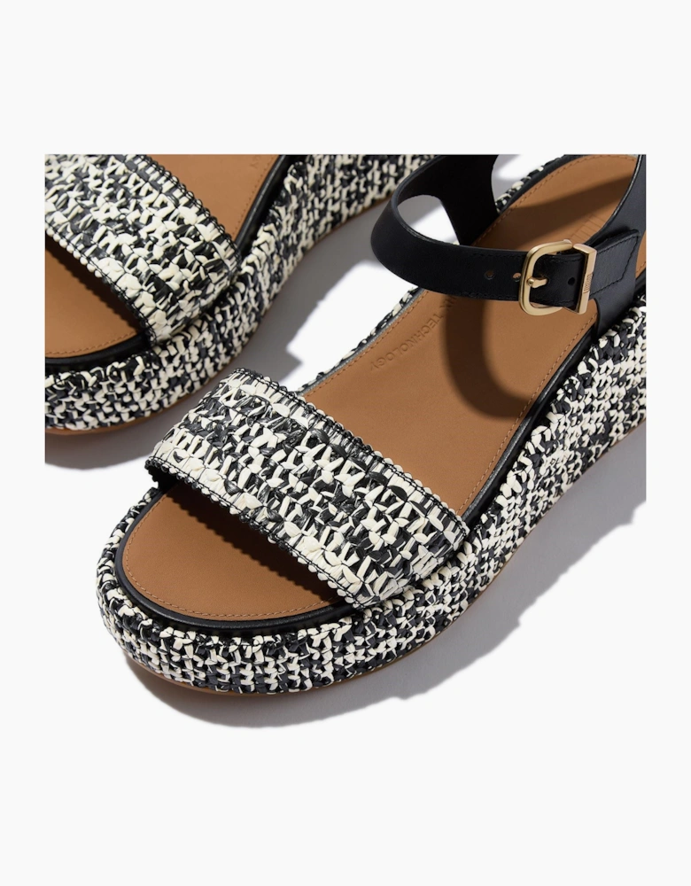 Platfforms Wedge Faux Suede Women's Black/Ivory Sandals