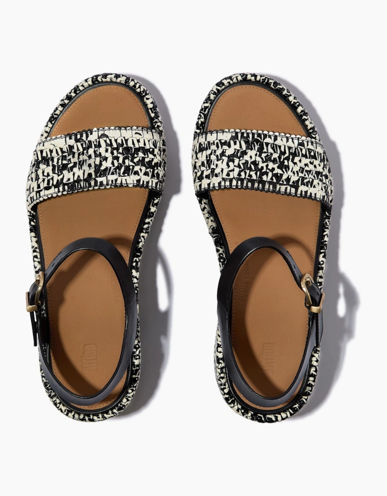 Platfforms Wedge Faux Suede Women's Black/Ivory Sandals