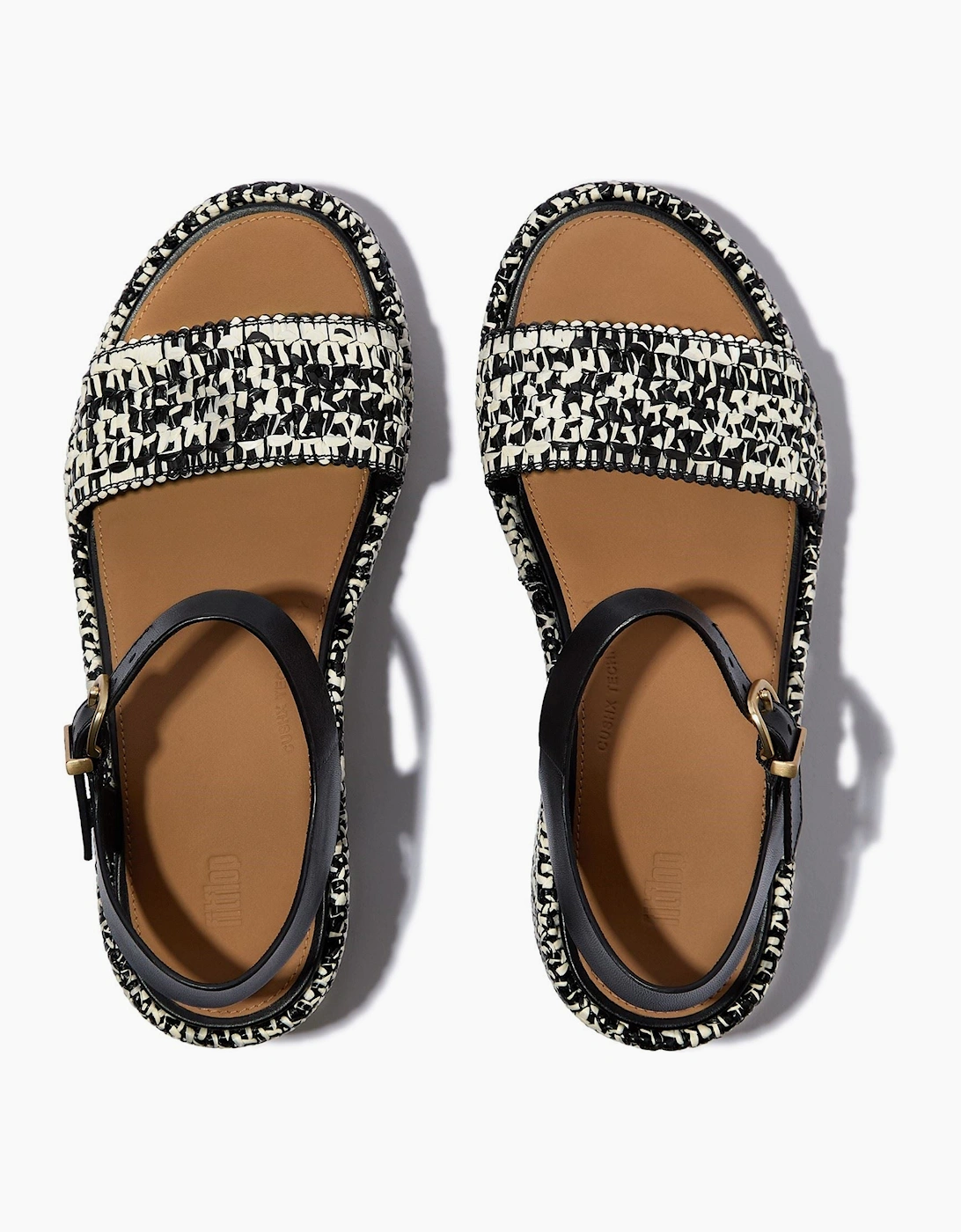 Platfforms Wedge Faux Suede Women's Black/Ivory Sandals