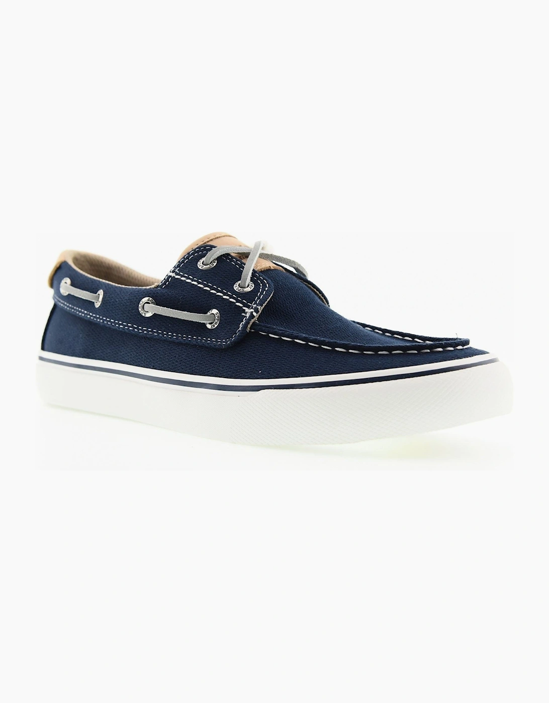 Sperry Topsider Men's Sperry Helm 2-Eye Textile Men's Navy Boat Shoes