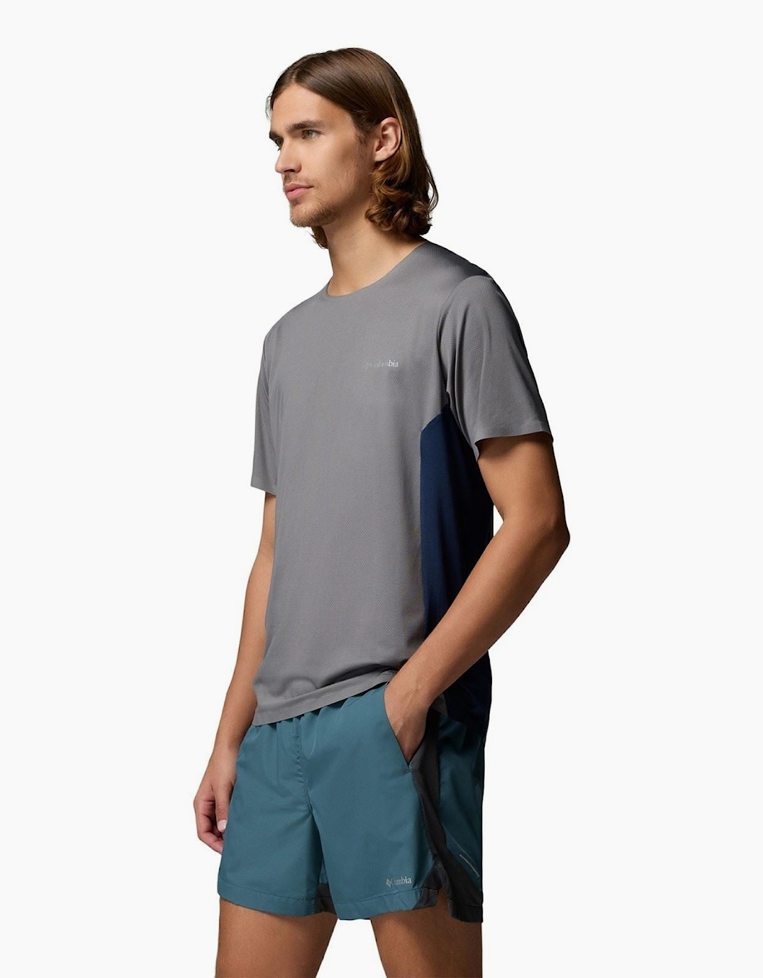 Three Pitch SS Crew Polyester Men's Grey Activewear T-Shirts