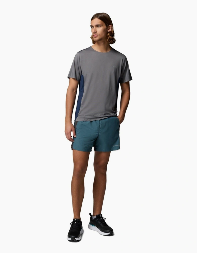 Three Pitch SS Crew Polyester Men's Grey Activewear T-Shirts