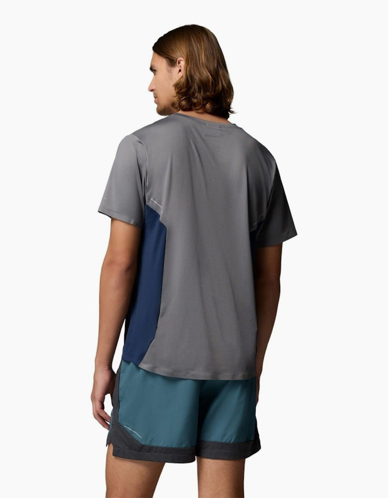 Three Pitch SS Crew Polyester Men's Grey Activewear T-Shirts