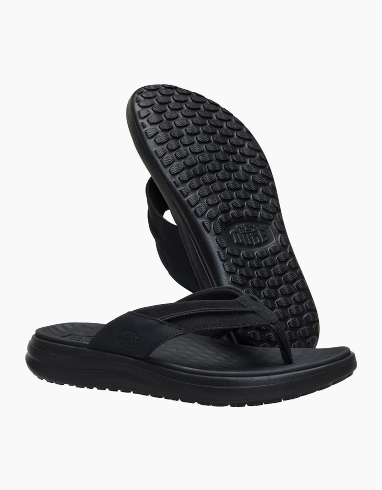 HEYDUDE Finn Flip Polyurethane Men's Black Sandals