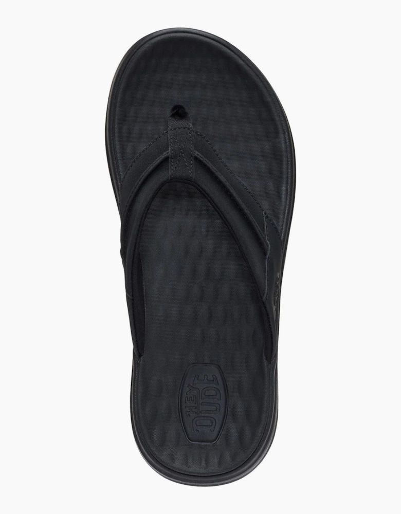 HEYDUDE Finn Flip Polyurethane Men's Black Sandals