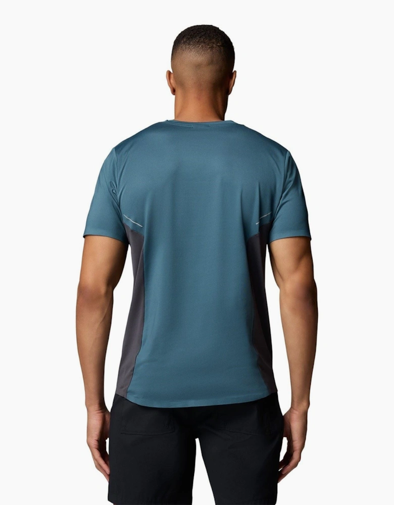 Three Pitch SS Crew Polyester Men's Blue Activewear T-Shirts