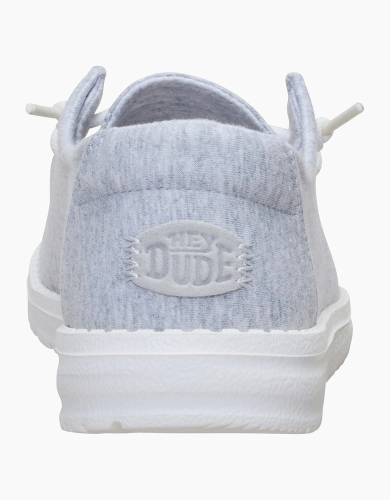 HEYDUDE Wendy Stretch Jersey Textile Women's Light Grey Loafers