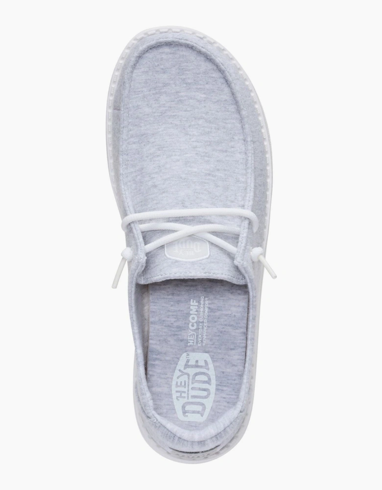 HEYDUDE Wendy Stretch Jersey Textile Women's Light Grey Loafers