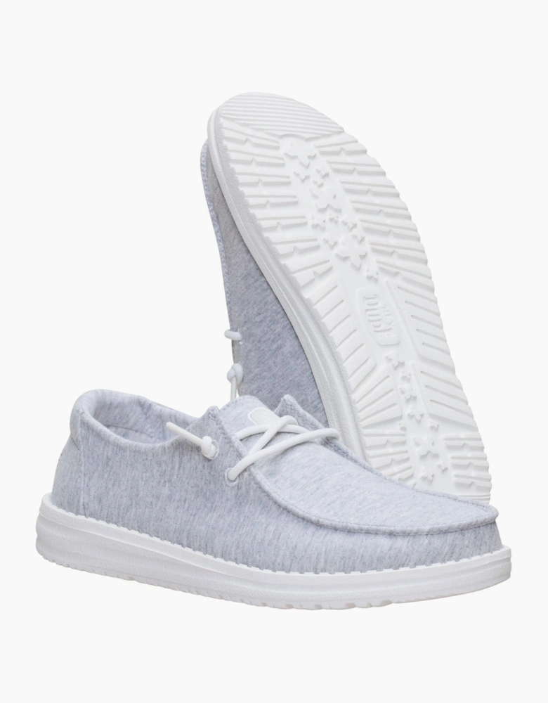 HEYDUDE Wendy Stretch Jersey Textile Women's Light Grey Loafers