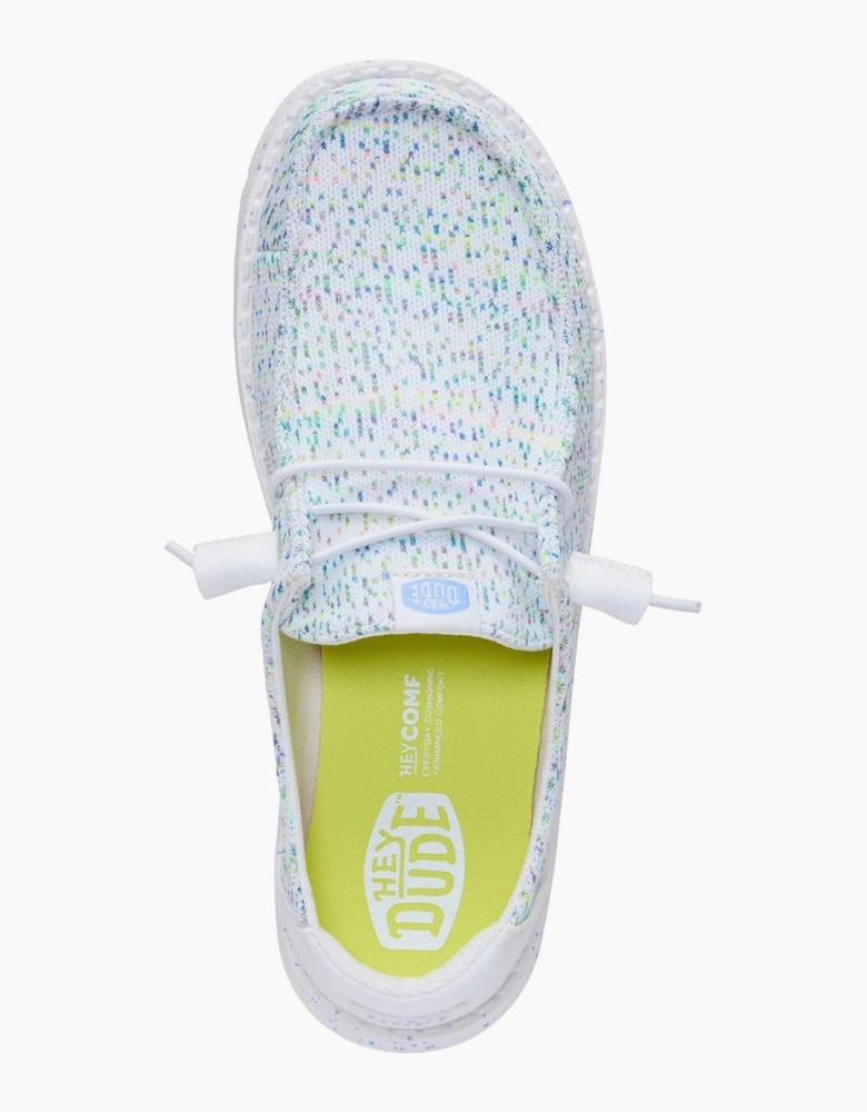 HEYDUDE Wendy Stretch Polyester Women's White/Multi Loafers