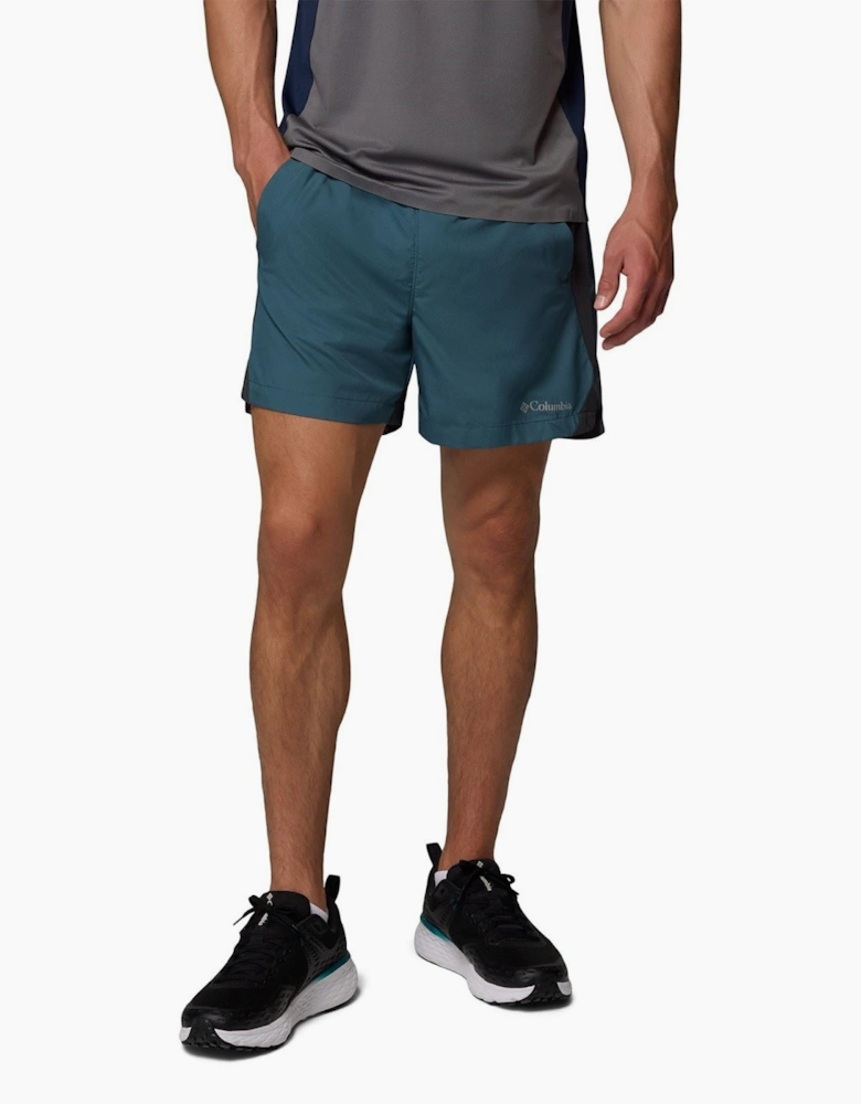 Three Pitch Polyester Men's Blue Activewear Shorts