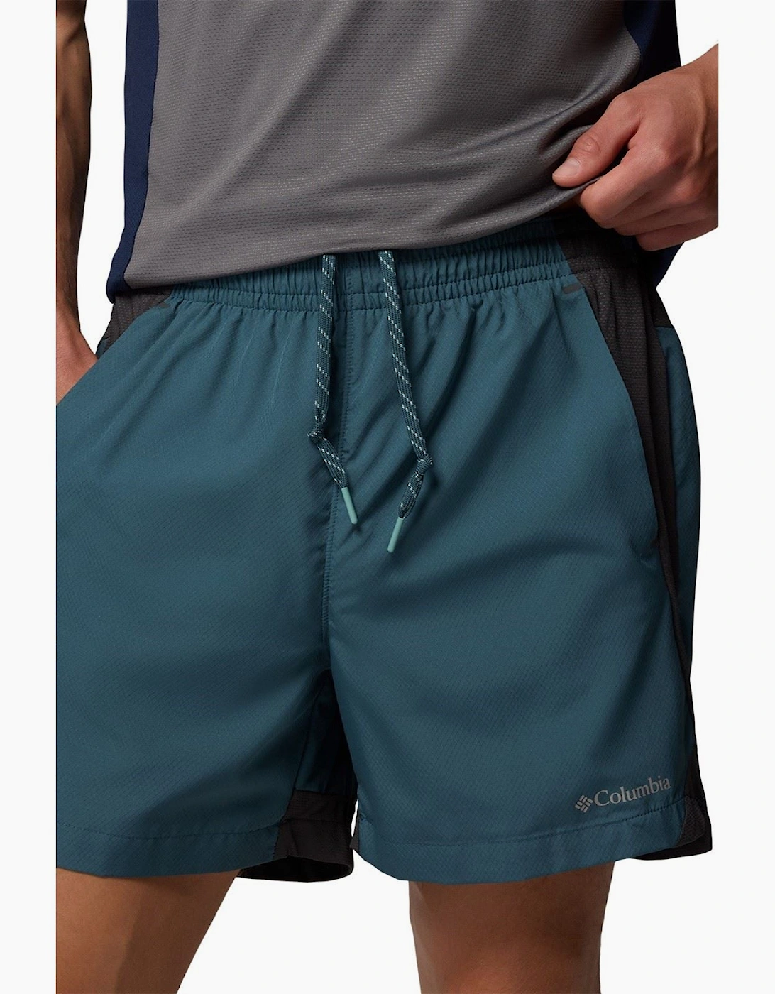 Three Pitch Polyester Men's Blue Activewear Shorts
