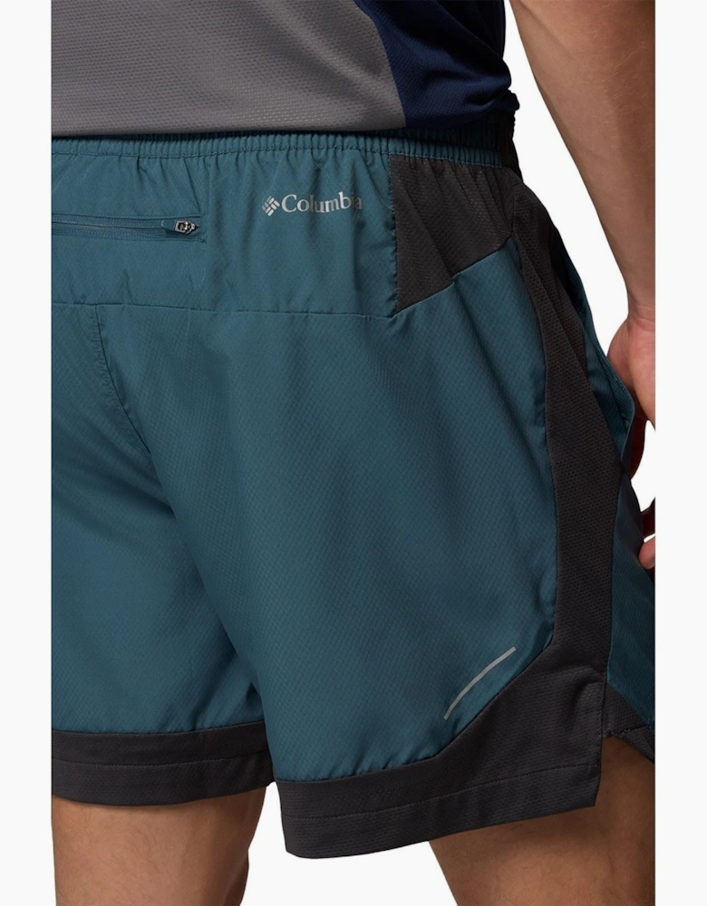 Three Pitch Polyester Men's Blue Activewear Shorts