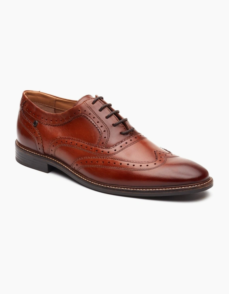 London Clarence Brogue Leather Men's Burnt Tan Brogues Shoes