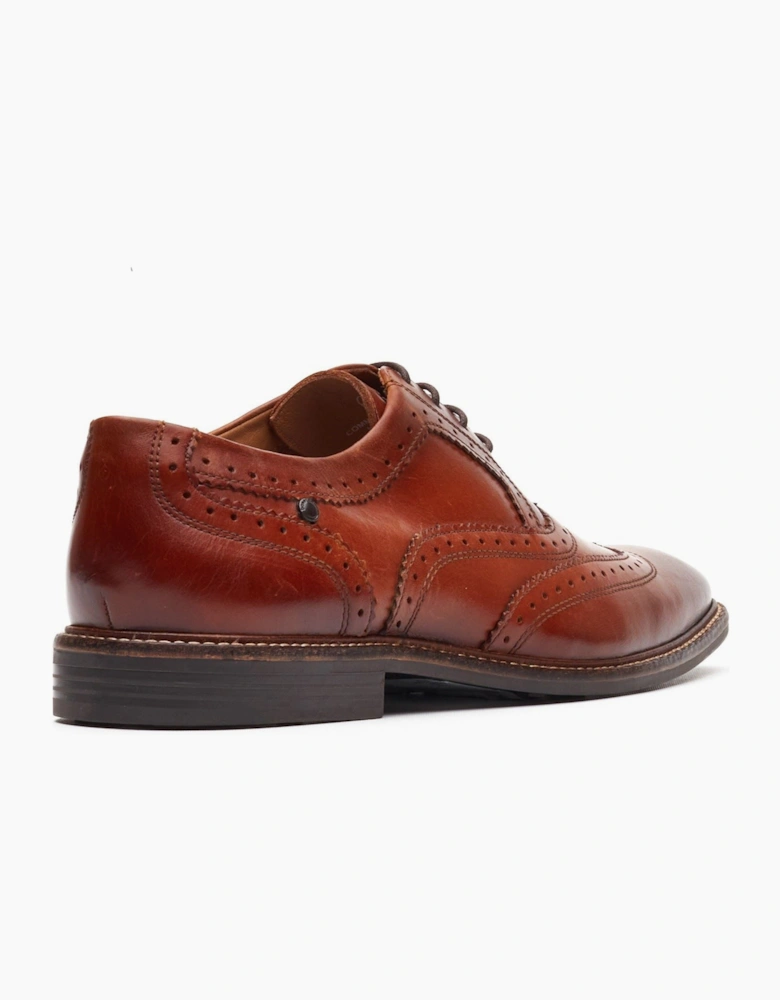 London Clarence Brogue Leather Men's Burnt Tan Brogues Shoes