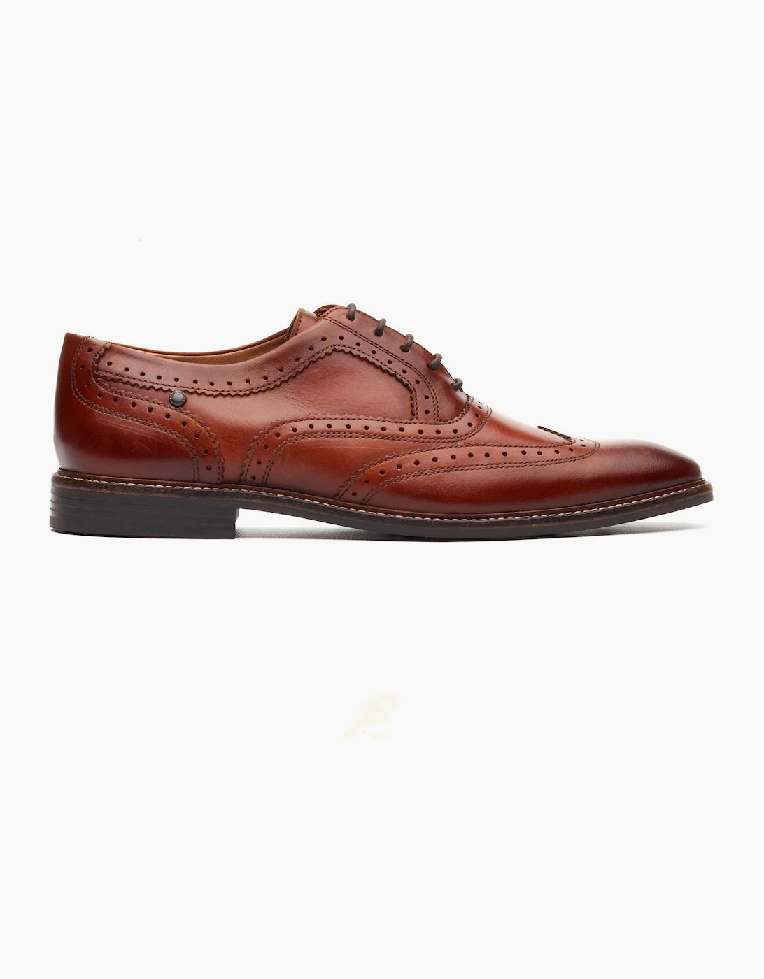 London Clarence Brogue Leather Men's Burnt Tan Brogues Shoes