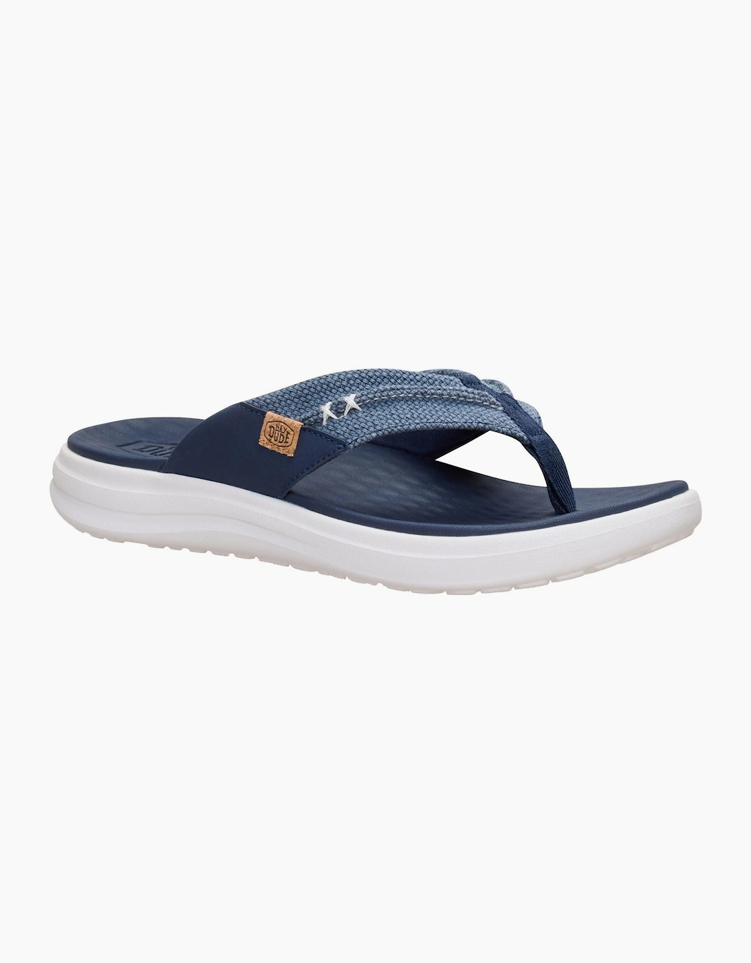 HEYDUDE Finn Flip Polyester Men's Navy Sandals, 9 of 8
