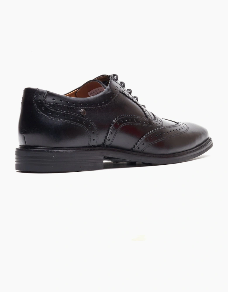 London Clarence Brogue Leather Men's Black Brogues Shoes