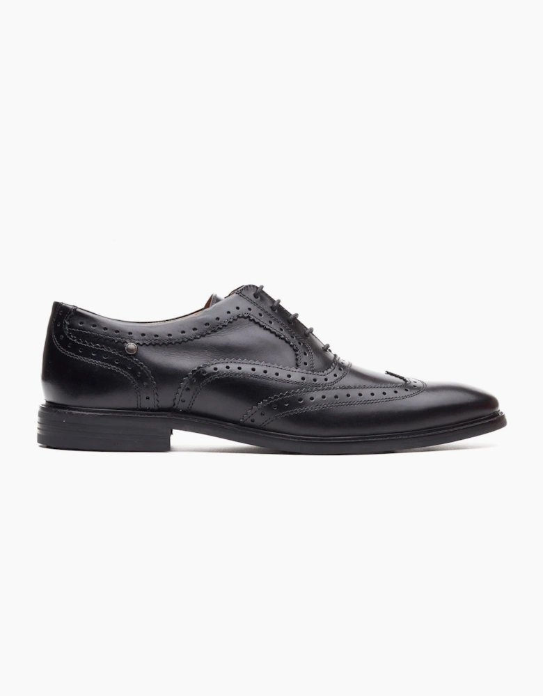 London Clarence Brogue Leather Men's Black Brogues Shoes