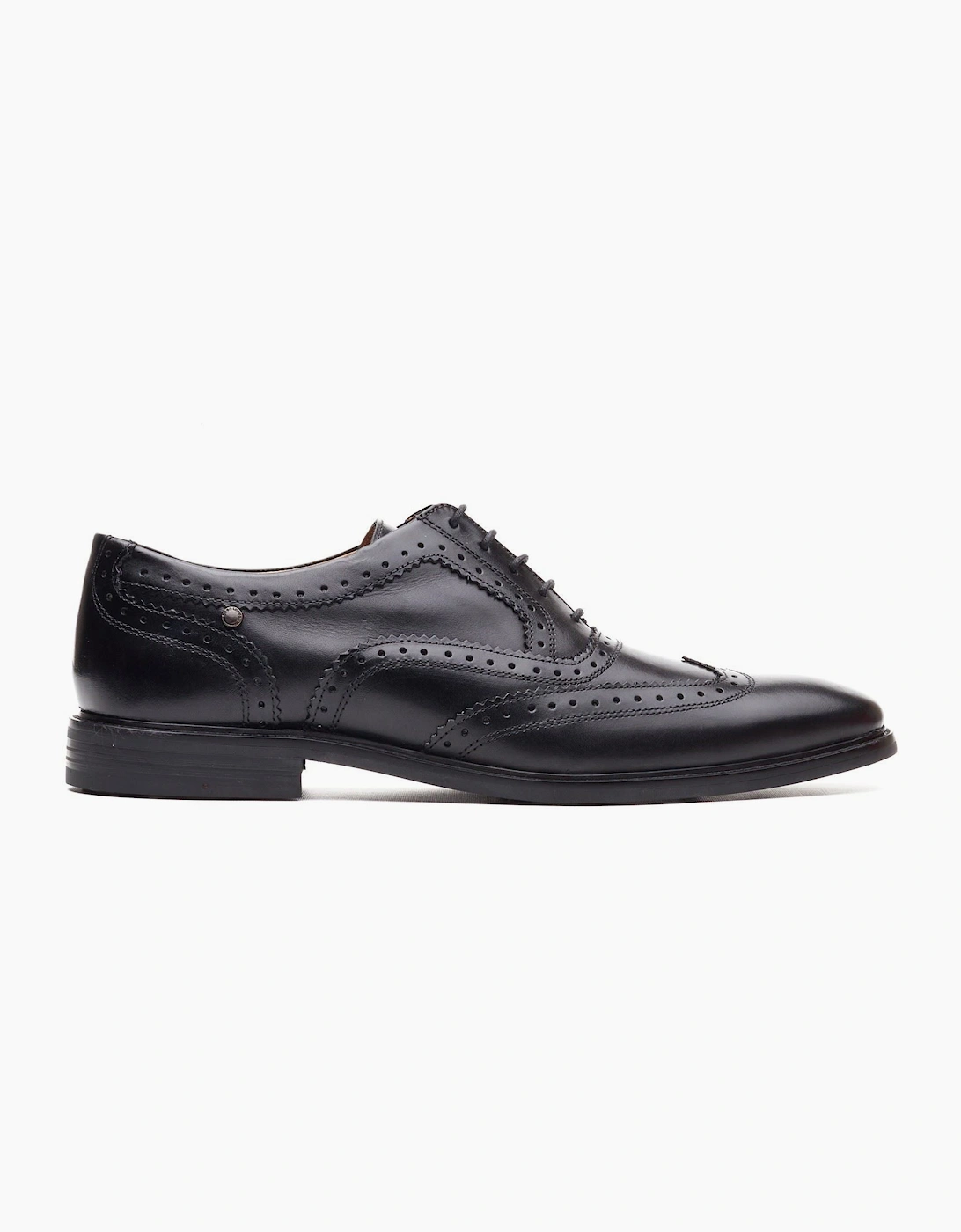 London Clarence Brogue Leather Men's Black Brogues Shoes
